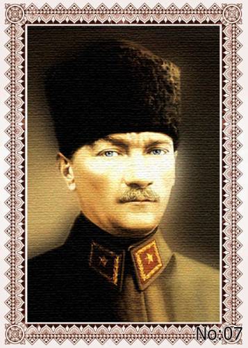 Atatürk Portre Duvar Halısı & Atatürk Tablo Resim Özel Üretim - 6