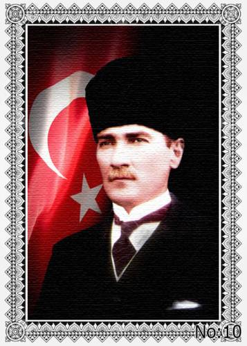 Atatürk Portre Duvar Halısı & Atatürk Tablo Resim Özel Üretim - 9