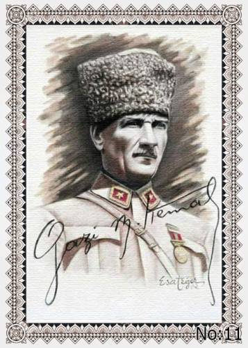 Atatürk Portre Duvar Halısı & Atatürk Tablo Resim Özel Üretim - 10