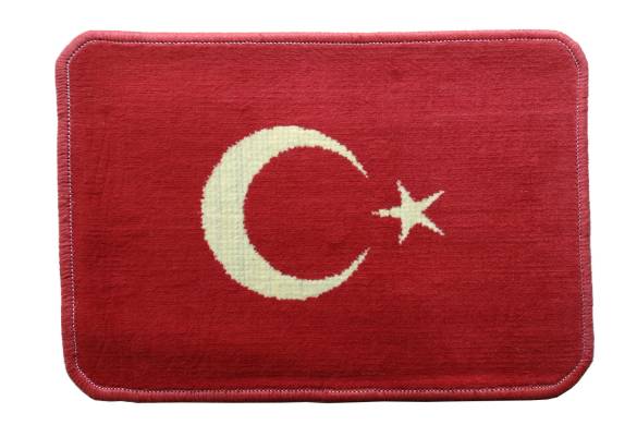 Türkiye Bayrak Dokuma Halı Duvar Halısı 50 * 35 cm - 1